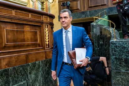 Pedro Sánchez, durante una sesión de control al Gobierno de mayo.