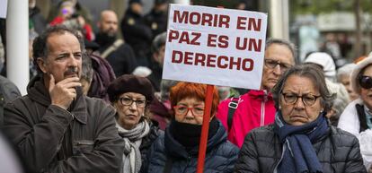 Manifestación en favor de la muerte digna en Madrid