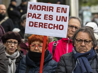 Manifestación en favor de la muerte digna en Madrid