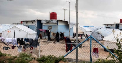 Campo de acolhida para familiares de militantes do EI em Hol, no nordeste da Síria