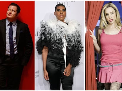 De izquierda a derecha, Chaz Bono, EJ Johnson y la desaparecida Alexis Arquette.