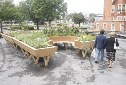 El jardín Hazihezihasi, vencedor del concurso Bilbao Jardín 2011, instalado en el barrio bilbaíno de Zorroza.