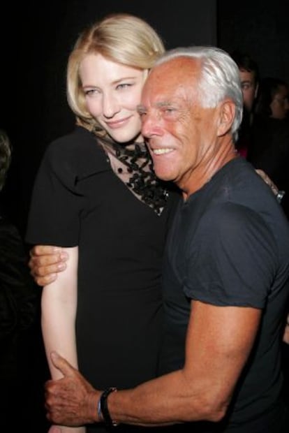 Cate Blanchett y Giorgio Armani.