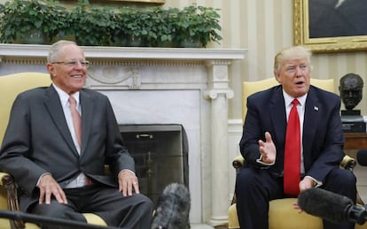 Los presidentes Pedro Pablo Kuczynski y Donald Trump, en febrero de 2017 en la Casa Blanca