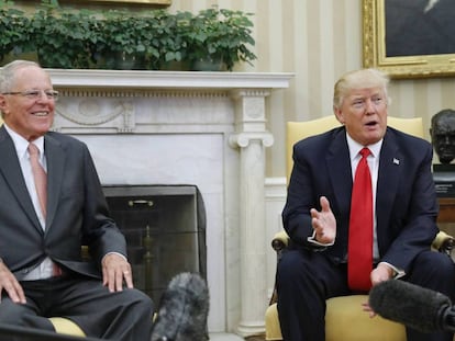 Los presidentes Pedro Pablo Kuczynski y Donald Trump, en febrero de 2017 en la Casa Blanca