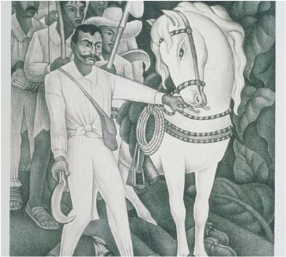 'Zapata' (1932), de Diego Rivera (Guanajuato, México, 1886-Ciudad de México, 1957). (Litografía, 50x38 cm). El BID posee dos obras del muralista mexicano en su colección.