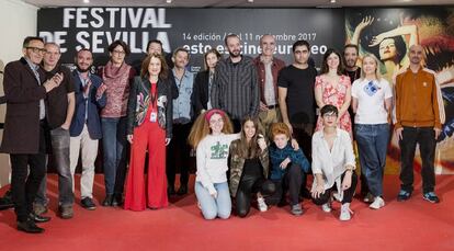 Algunos de los premiados durante el Festival de Cine Europeo de Sevilla.