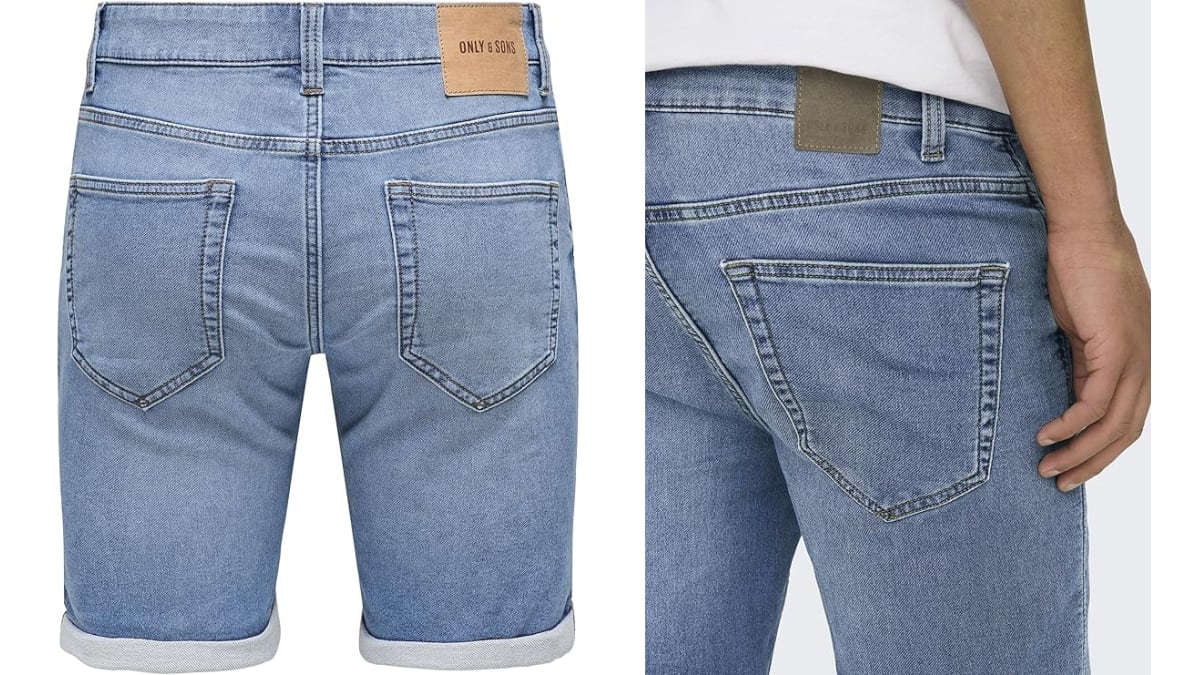 Estos pantalones cortos para hombre tienen cuatro bolsillos.