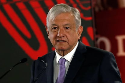 El presidente de México, Andrés Manuel López Obrador, en rueda de prensa.
