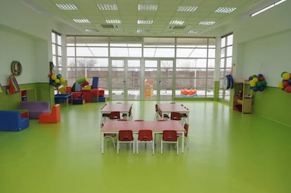 Un aula de la escuela infantil La Oliva en una imagen facilitada por el Ayuntamiento de Madrid. 