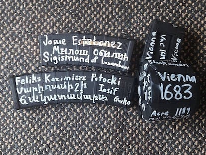 An image uploaded to Twitter of the magazines apparently used during Friday’s terrorist attack in New Zealand. “Josué Estébanez” is among the names written on the ammunition.