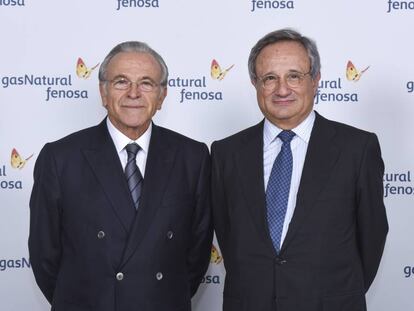 El presidente de Gas Natural, Isidre Fain&eacute; (izq.) y el consejero delegado, Rafael Vilaseca.