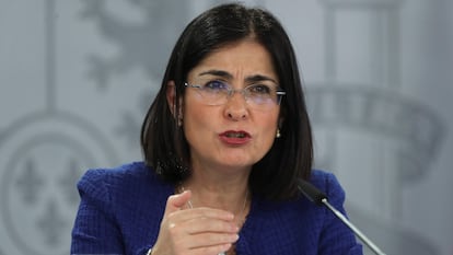 Health Minister Carolina Darias at a recent press conference.