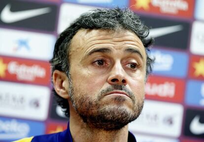 Luis Enrique, en rueda de prensa.