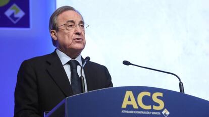 Florentino Pérez, presidente de ACS, en la Junta de Accionistas.