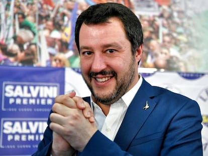 El líder de la Liga Norte, Matteo Salvini, durante una rueda de prensa en Milán, el pasado 5 de febrero.