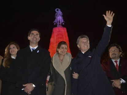 Urtubey y Macedo junto a la pareja presidencial en un acto en Salta.