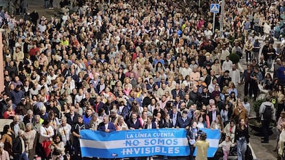 Manifestación en La Línea pidiendo medidas para el municipio ante la tardanza de un acuerdo para el Peñón por parte de España y el Reino Unido.