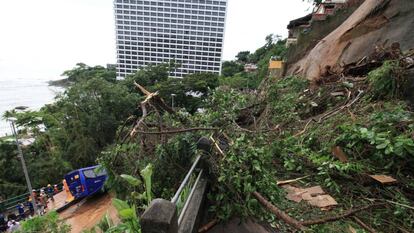 Un deslizamiento de tierra en la zona sur de Río de Janeiro.