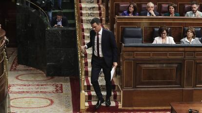 El presidente del Gobierno, Pedro Sánchez, en el Congreso de los Diputados.