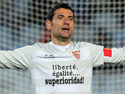 Palop, durante el partido en Anoeta.