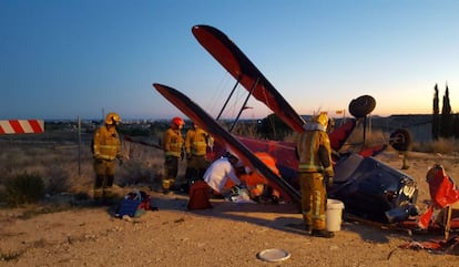 Imagen de la avioneta siniestrada facilitada por los servicios de emergencia.