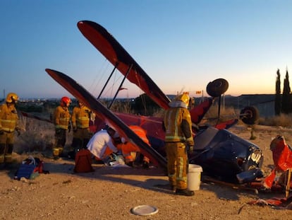 Imagen de la avioneta siniestrada facilitada por los servicios de emergencia.