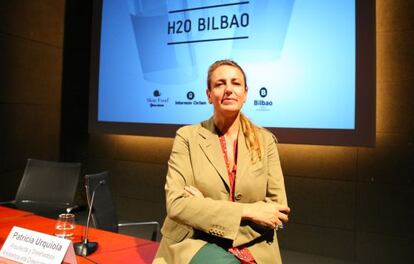 La arquitecta y diseñadora Patricia Urquiola, ayer en la Sala Bastida de Alhóndiga Bilbao. 