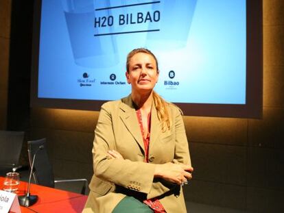 La arquitecta y diseñadora Patricia Urquiola, ayer en la Sala Bastida de Alhóndiga Bilbao. 