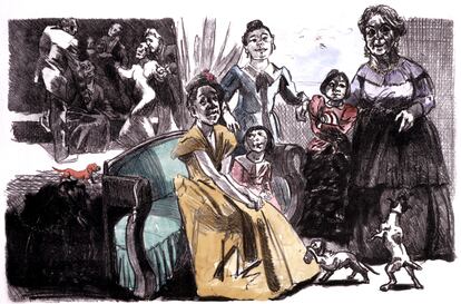 'Autorretrato con nietos (2001)', de la artista portuguesa Paula Rego.