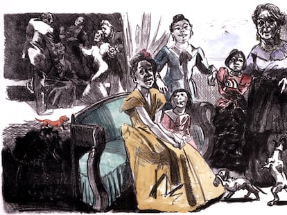 'Autorretrato con nietos (2001)', de la artista portuguesa Paula Rego.