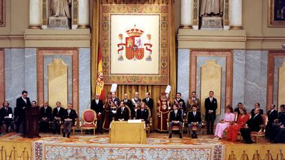 Jura de la Constitución en el Congreso del entonces Príncipe de Asturias, el 30 de enero de 1986.