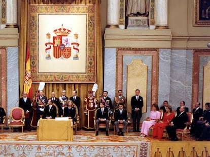 Jura de la Constitución en el Congreso del entonces Príncipe de Asturias, el 30 de enero de 1986.
