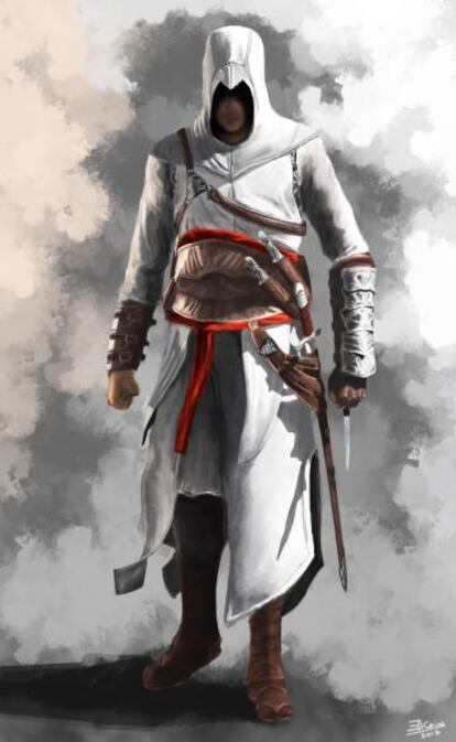 Fan-art de Altair, el protagonista del primer juego de la saga 'Assassin's creed' creada por Patrice Desilets.