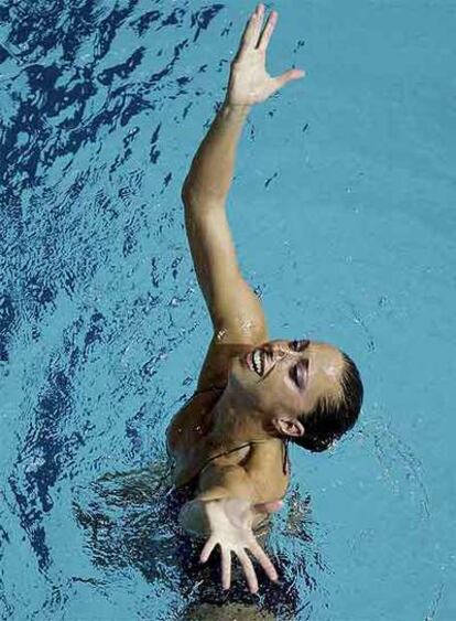 Mengual, ayer durante el ejercicio que le valió el bronce.