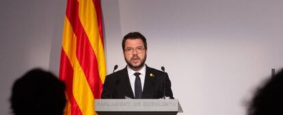 El vicepresidente en funciones de presidente de la Generalitat, Pere Aragonès.