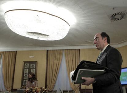 Ignacio Sánchez Galán, antes de su comparecencia ayer en la Comisión de Industria del Congreso.