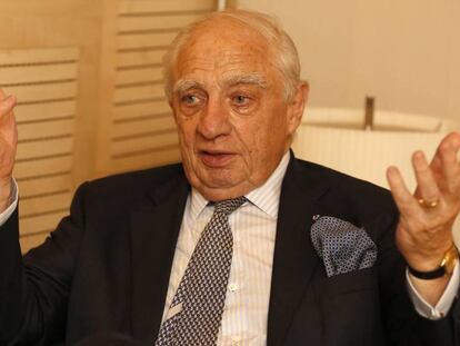 El secretario de la ONU para las migraciones, Peter Sutherland, en Madrid.