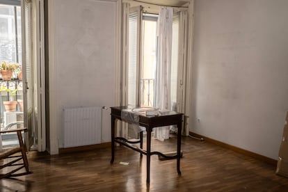 Marjorie's desk, in the living room of the house.