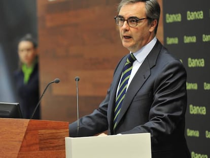 Jos&eacute; Sevilla, consejero delegado de Bankia, hoy en la presentaci&oacute;n de resultados. EFE/Diego P&eacute;rez Cabeza.