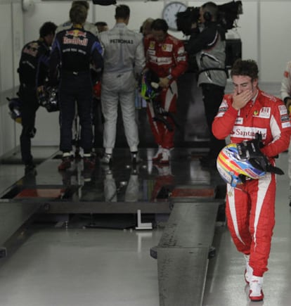 Fernando Alonso, tras la sesión clasificatoria del Gran Premio de Brasil.