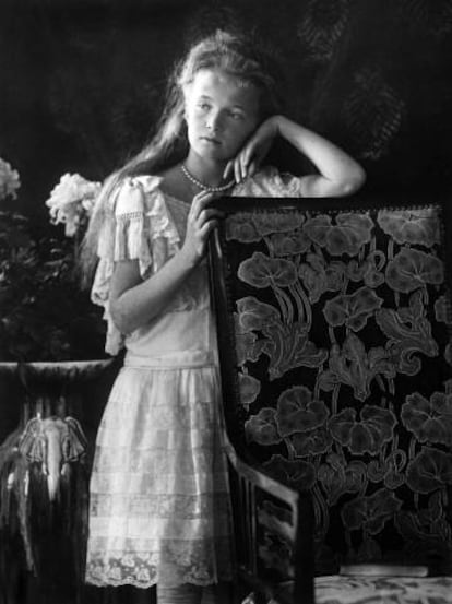 Retrato de Anastásia, a filha caçula do czar russo Nicolau II.