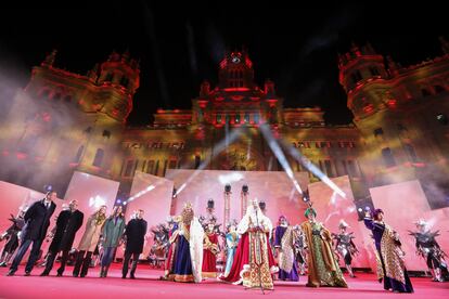 Celebración durante la cabalgata de los Reyes Magos este año.