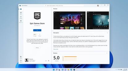 Epic Games Store dentro de la tienda oficial de Windows.