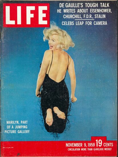 Desprs de 200 proves i tres hores de sessi fotogrfica, Philippe Halsman va aconseguir immortalitzar el salt de Marilyn Monroe per a la portada de la revista 'Life'.