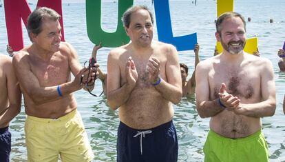Artur Mas, Quim Torra i Josep Costa en l'acte 'Mulla't per l'esclerosi múltiple'.