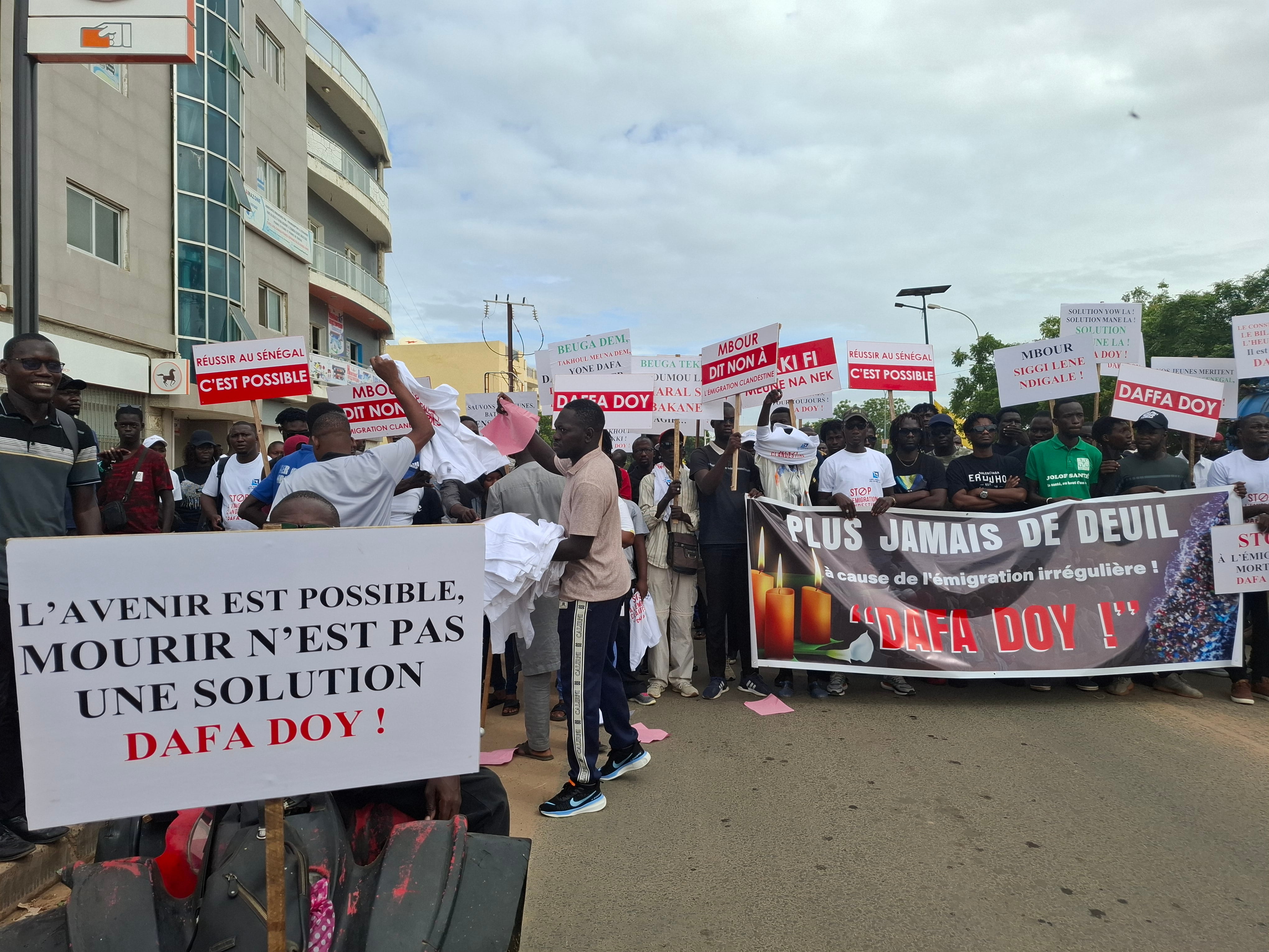 Marcha silenciosa contra la emigración irregular el pasado 21 de septiembre en Mbour, Senegal.