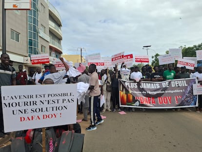 Marcha silenciosa contra la emigración irregular el pasado 21 de septiembre en Mbour, Senegal.