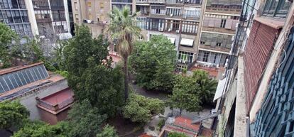 Vista aérea del jardín modernista de la finca de Pau Claris, 179.