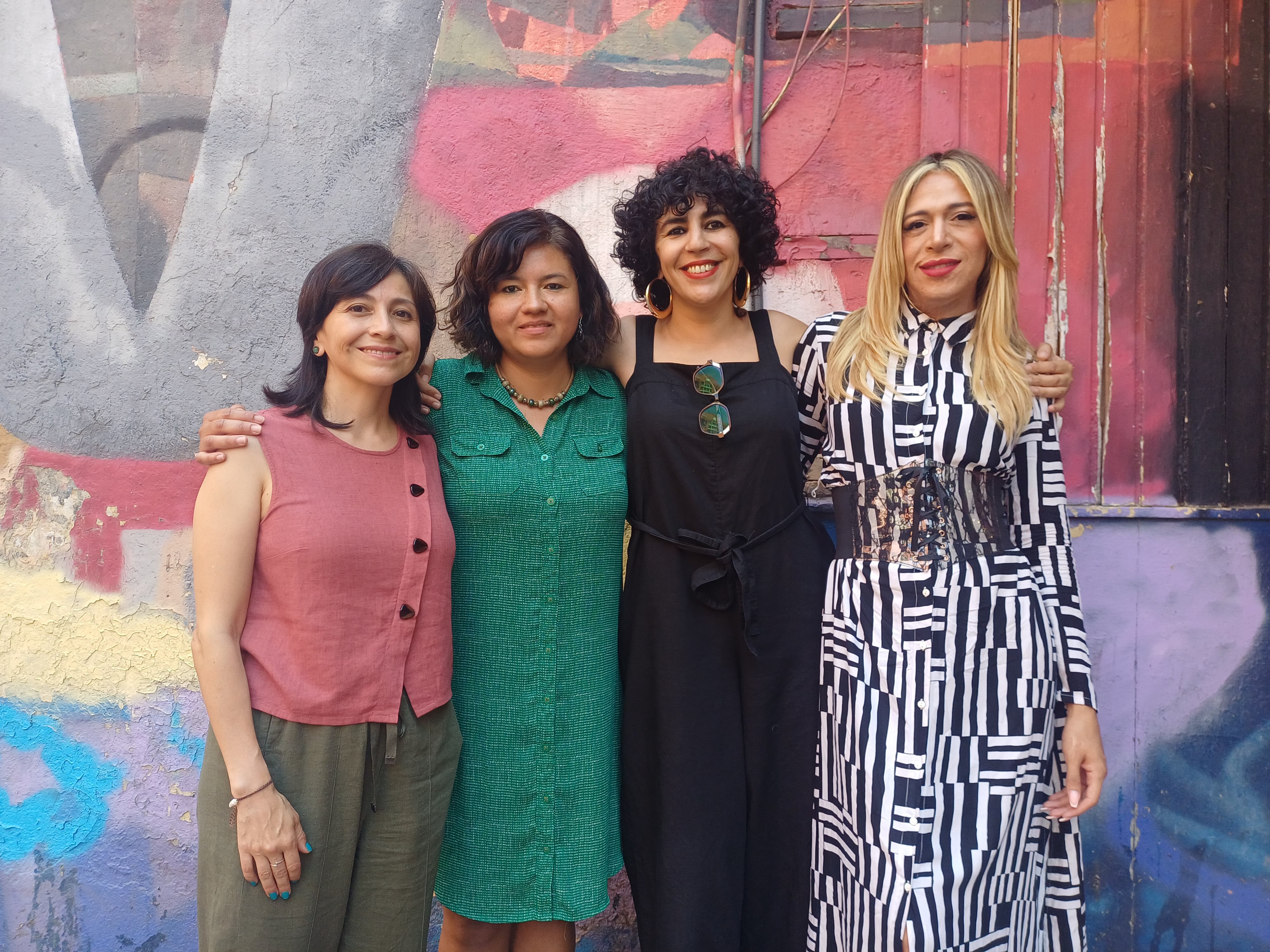 Alejandra Morales Sánchez, Maureen Zelaya Paredes, Nana Ziani y Valeria Flores, en junio de 2026. 